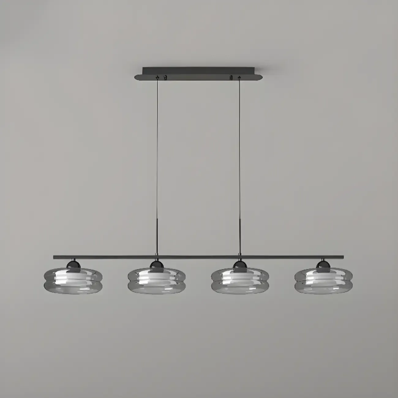 Modern Grey Glass Island Pendant Light with Adjustable Fixture Image - 9