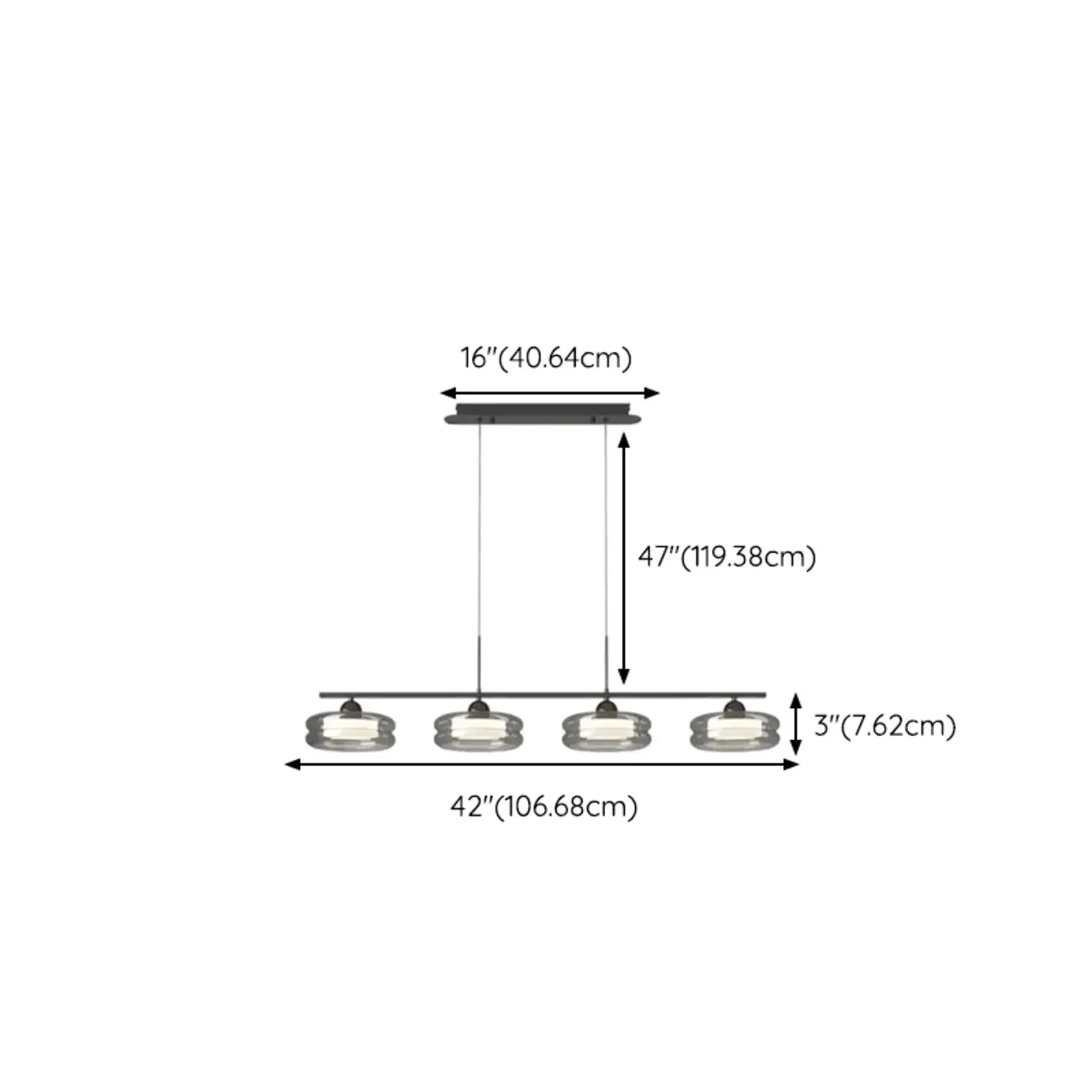 Modern Grey Glass Island Pendant Light with Adjustable Fixture Image - 16 | homeyfad