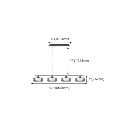 Modern Grey Glass Island Pendant Light with Adjustable Fixture Image - 16