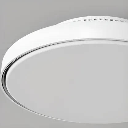 17" Modern Flush Mount Bladeless Ceiling Fan Light with Remote