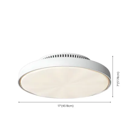 17" Modern Flush Mount Bladeless Ceiling Fan Light with Remote