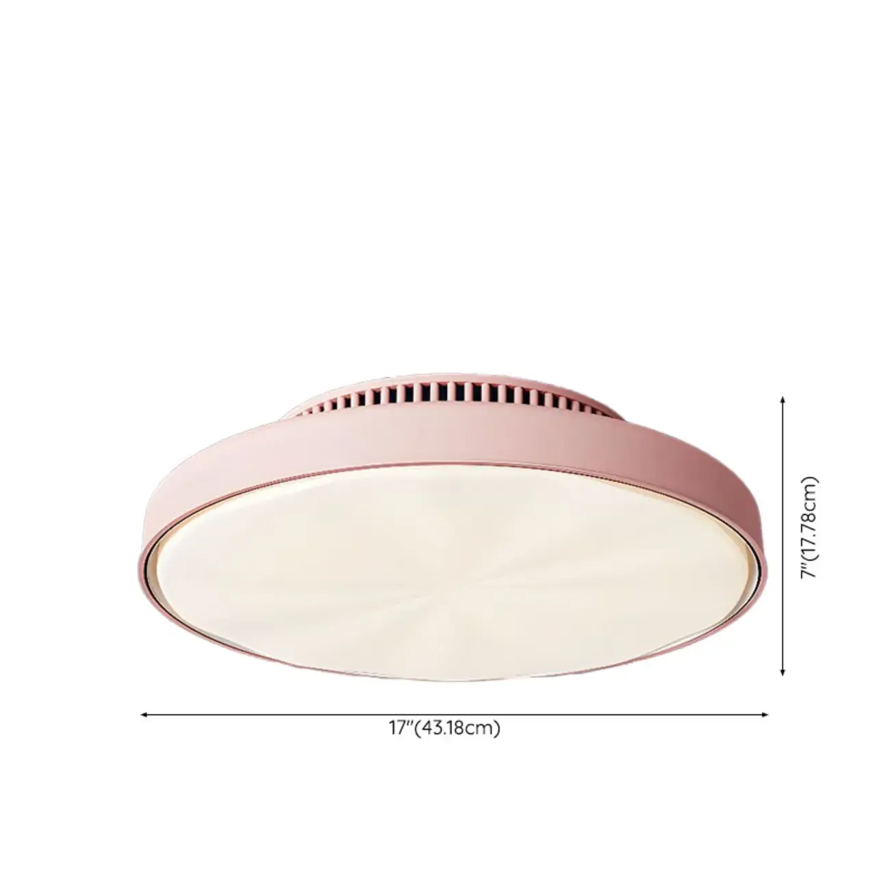 17" Modern Flush Mount Bladeless Ceiling Fan Light with Remote
