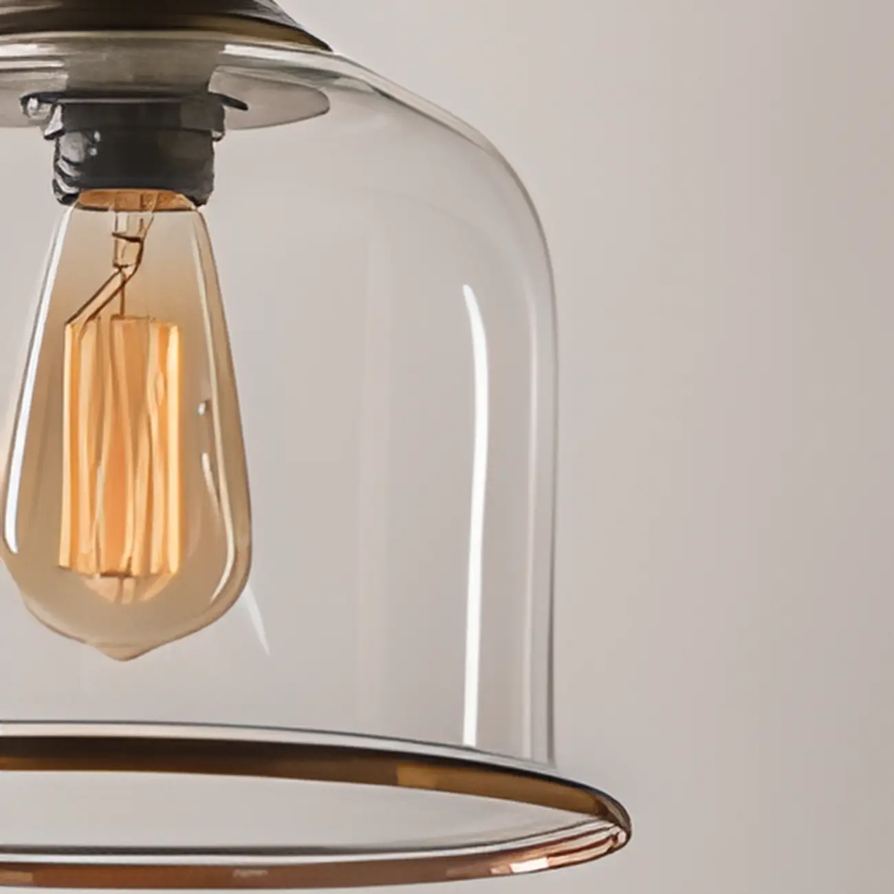Mini Clear Bell Glass Shade Kitchen Pendant Light Image - 6 | homeyfad