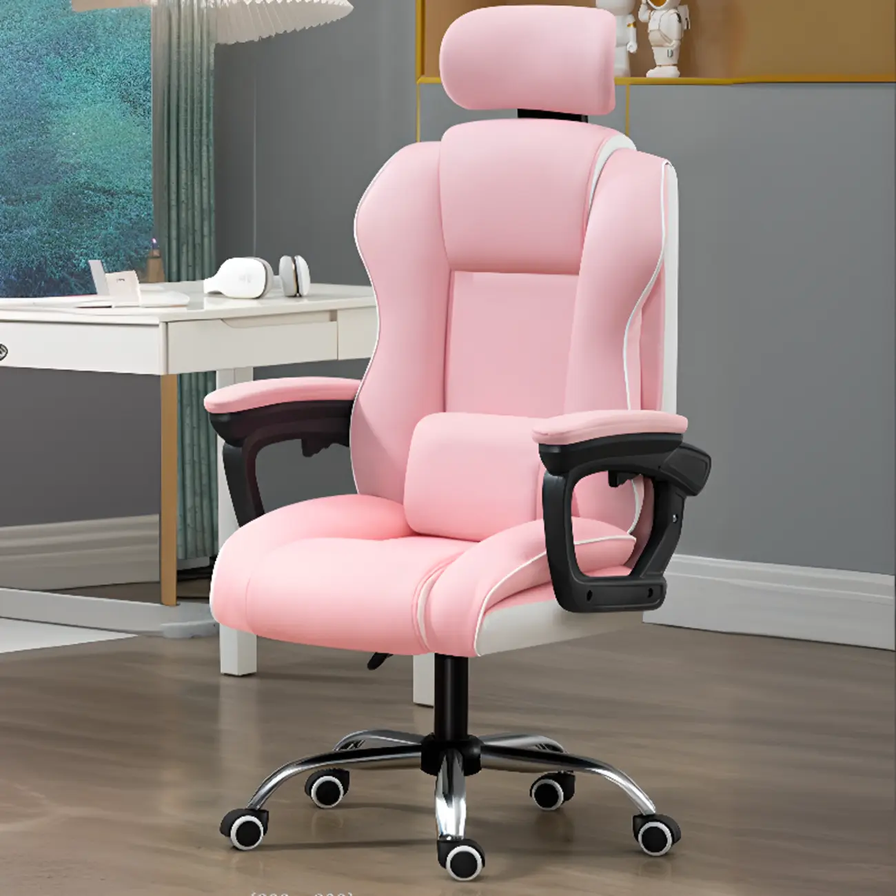 Modern Leather Ergonomic Swivel Office Chair Image - 6 | homeyfad