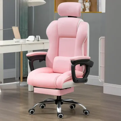 Modern Leather Ergonomic Swivel Office Chair Image - 5