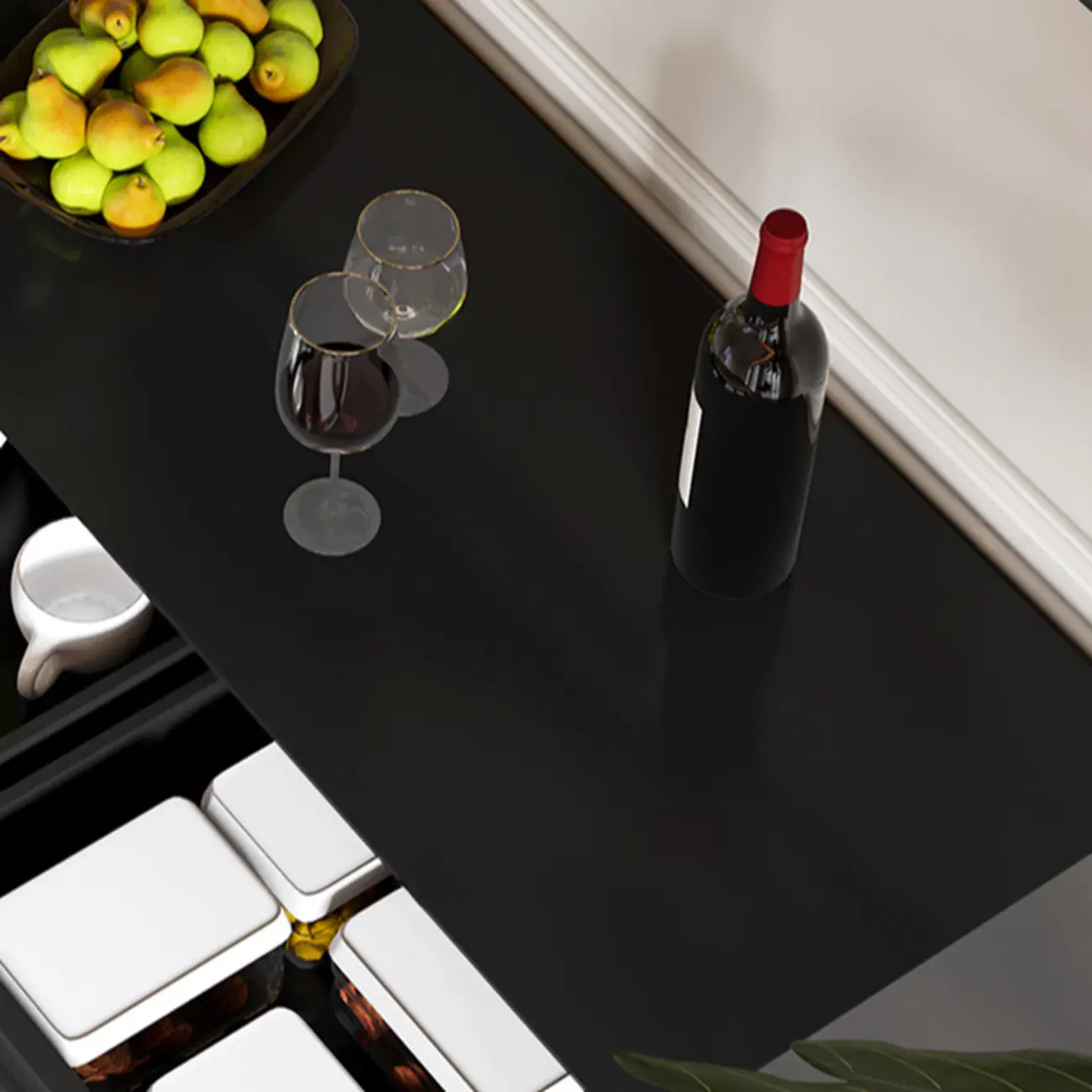 Vintage Midnight Black Wood Storage Sideboard Image - 12 | homeyfad