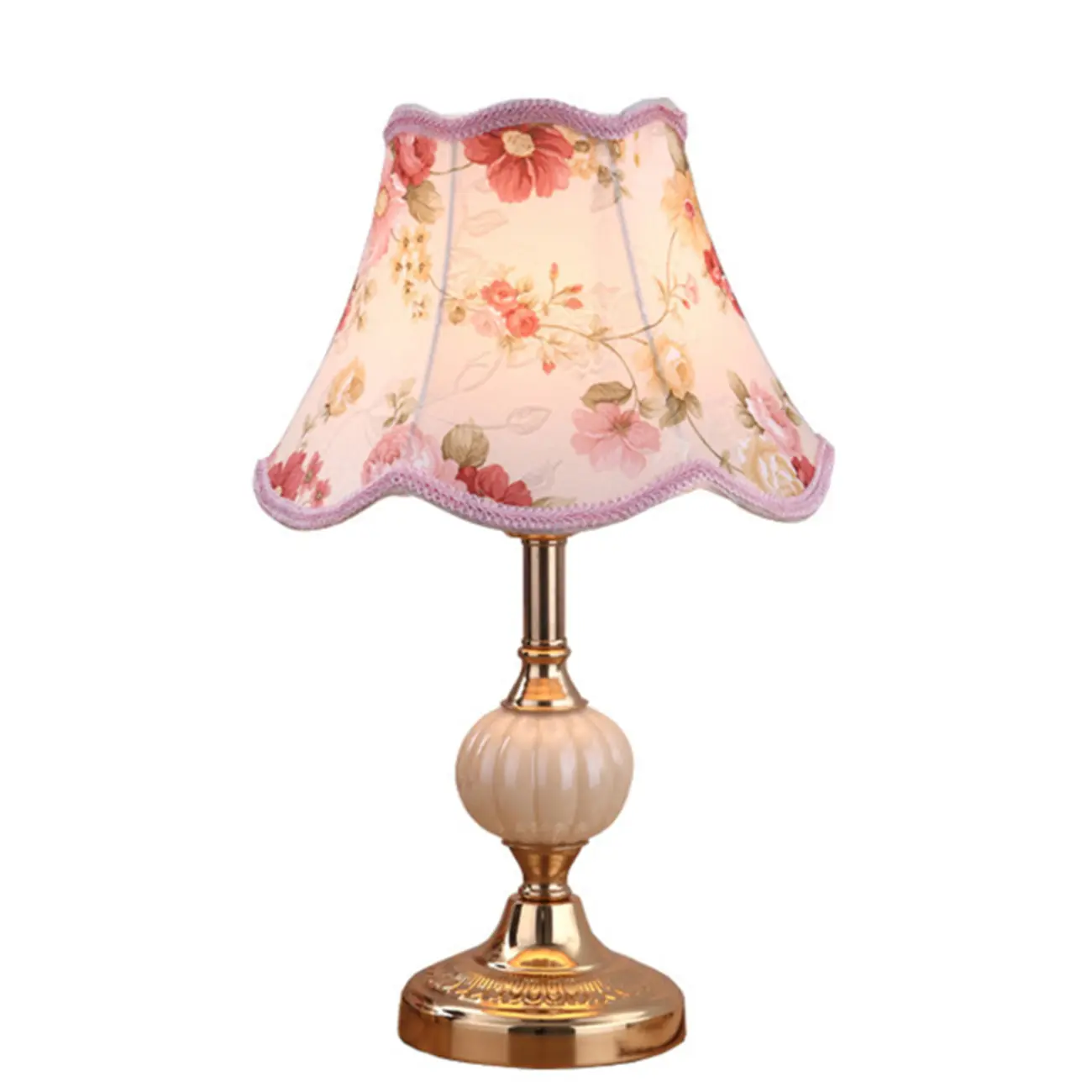 Elegant Classic Metal Table Lamp with Fabric Shade Image - 5 | homeyfad