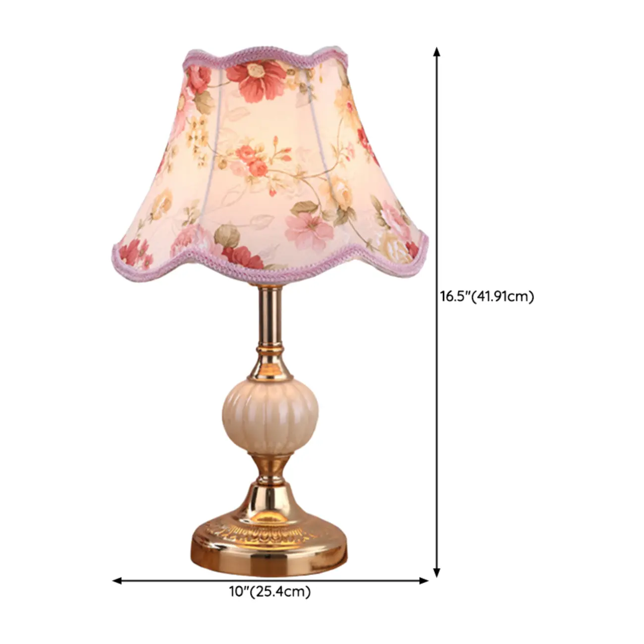 Elegant Classic Metal Table Lamp with Fabric Shade Image - 6 | homeyfad