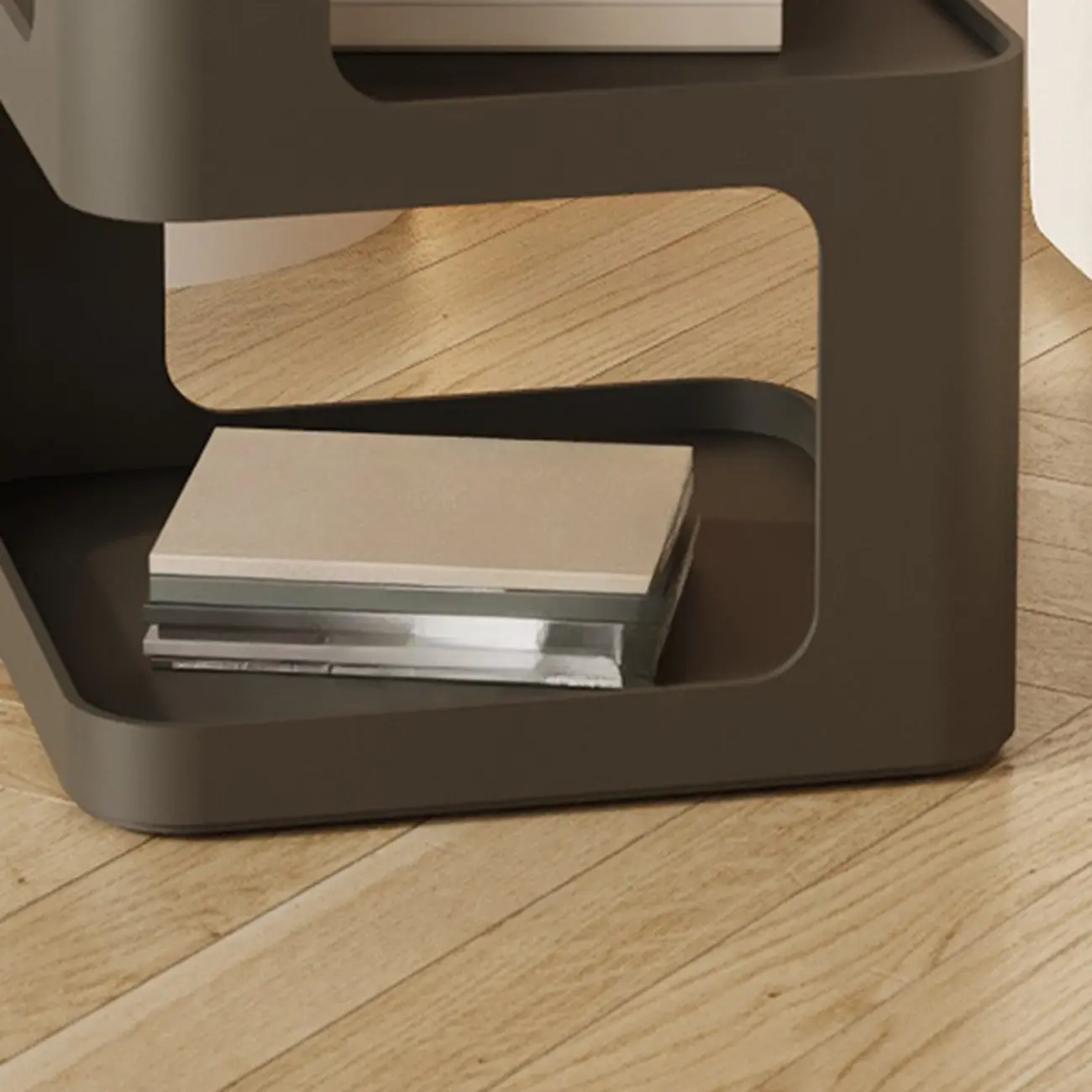 Sleek Chic Metal 2-Level Drawer Nightstand in White/ Black Image - 3 | homeyfad