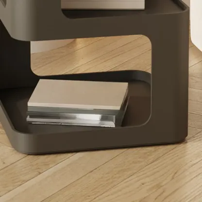 Sleek Chic Metal 2-Level Drawer Nightstand in White/ Black Image - 3