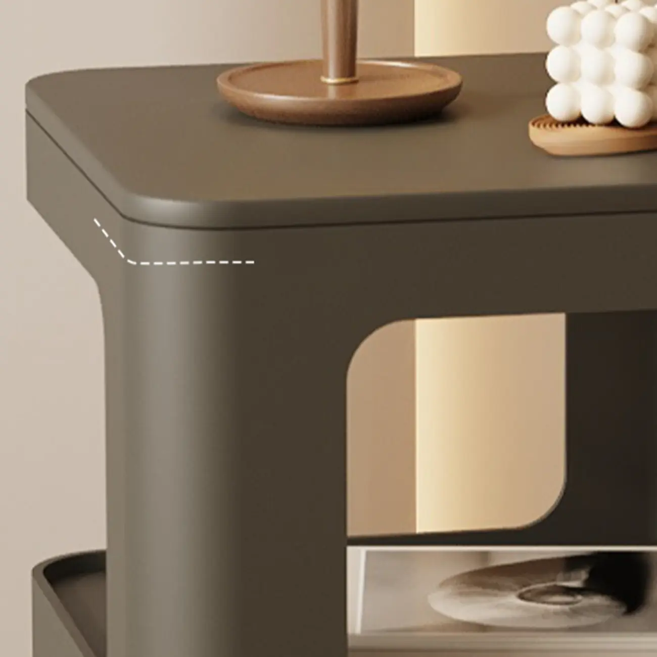 Sleek Chic Metal 2-Level Drawer Nightstand in White/ Black Image - 4 | homeyfad