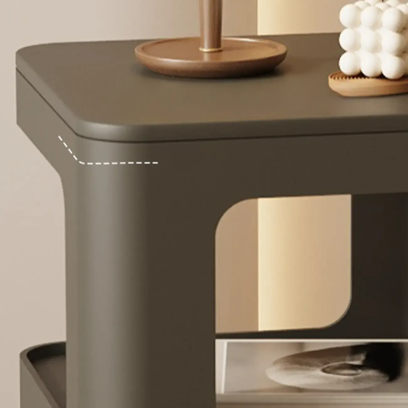 Sleek Chic Metal 2-Level Drawer Nightstand in White/ Black Image - 4