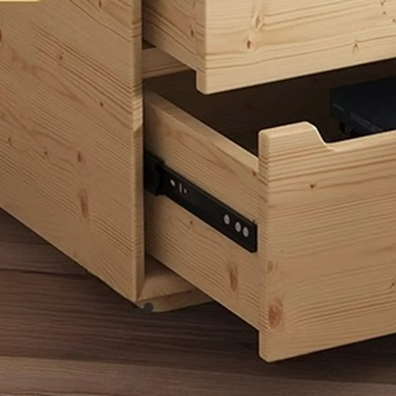 Compact Cream Wooden Faux Leather Top Nightstand Image - 10 | homeyfad