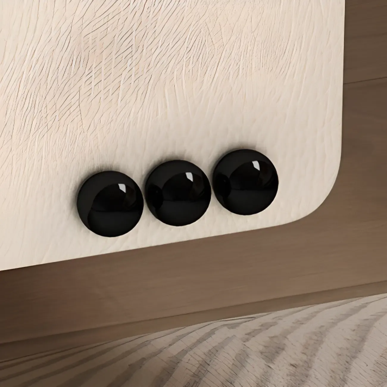 Elegant Modern White Faux Leather Wood Drawer Nightstand Image - 11