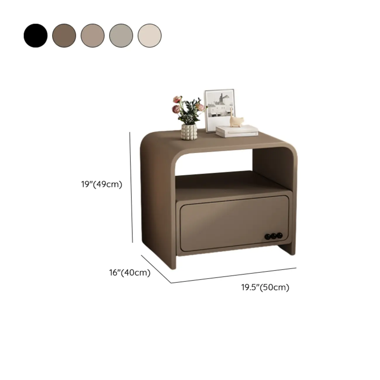 Elegant Modern White Faux Leather Wood Drawer Nightstand #size | homeyfad