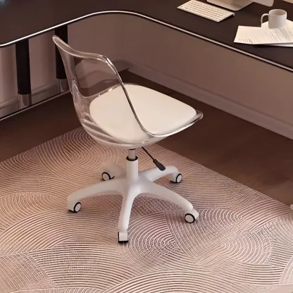 Minimalist L-Shaped Wooden White Corner Office Desk Image - 11