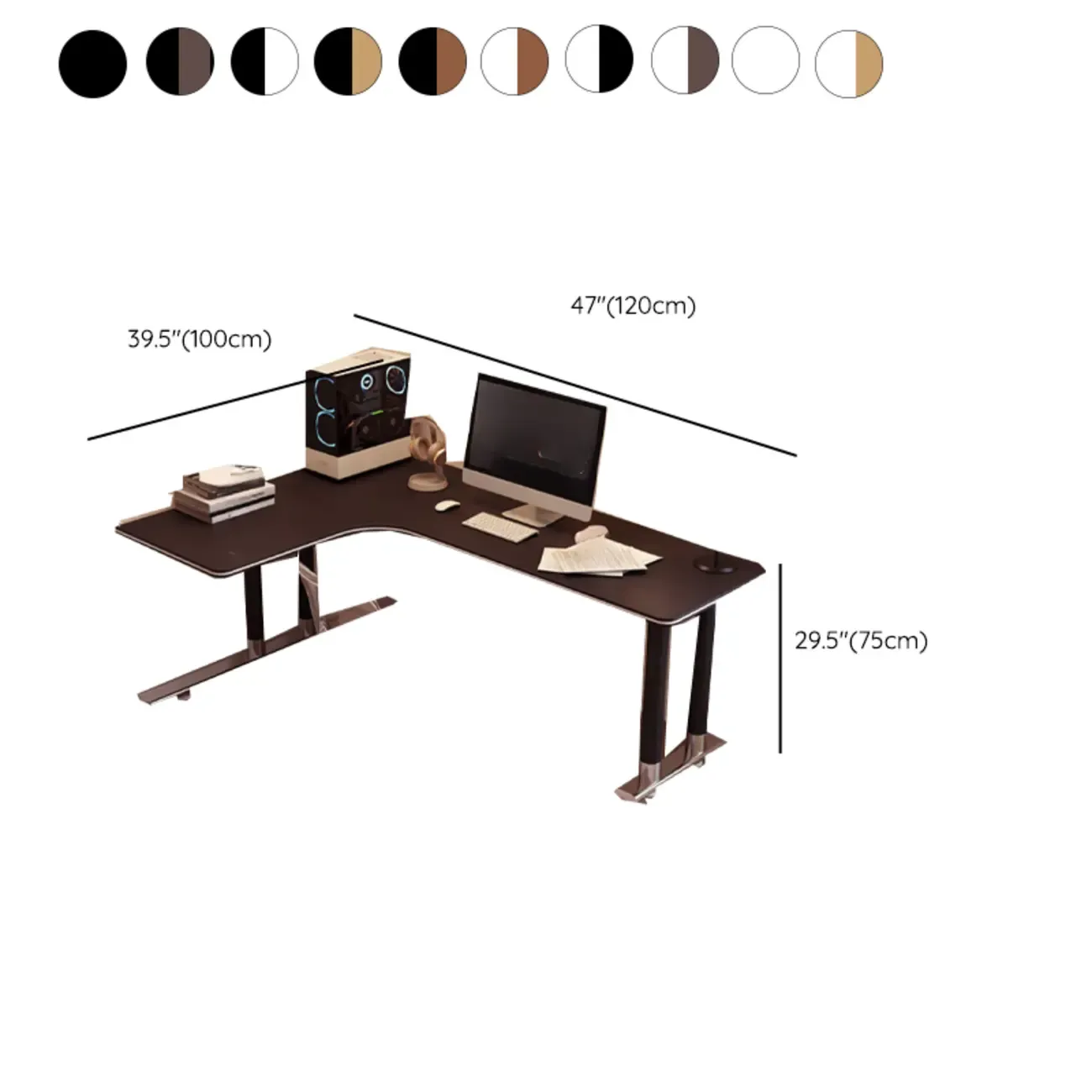 Minimalist L-Shaped Wooden White Corner Office Desk Image - 18