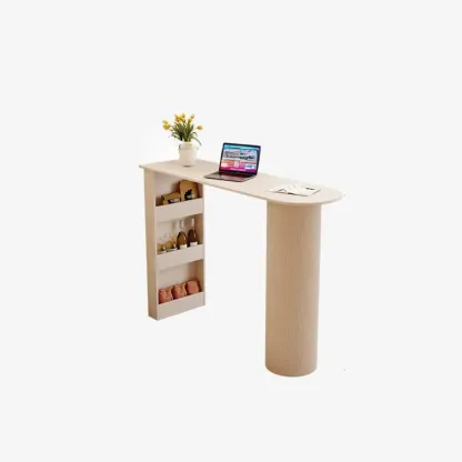 Modern Free Form White Stone Metal 3-Tier Shelf Bar Tables Image - 3