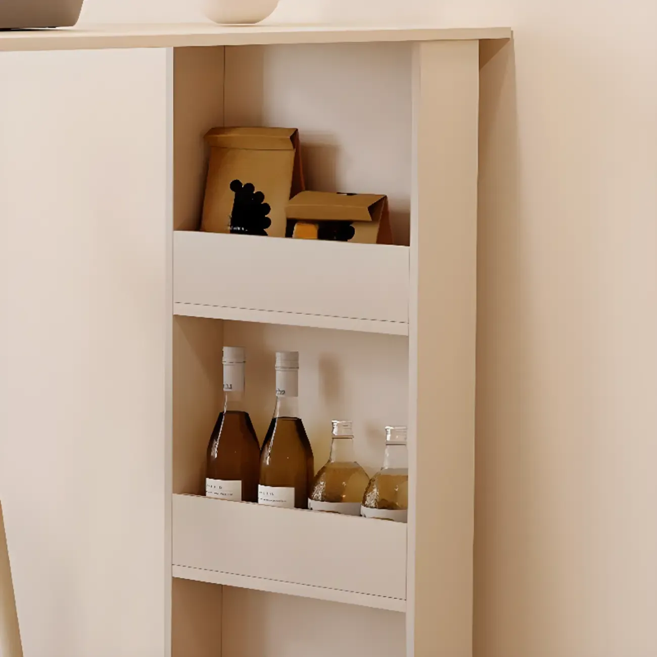 Modern Free Form White Stone Metal 3-Tier Shelf Bar Tables Image - 12