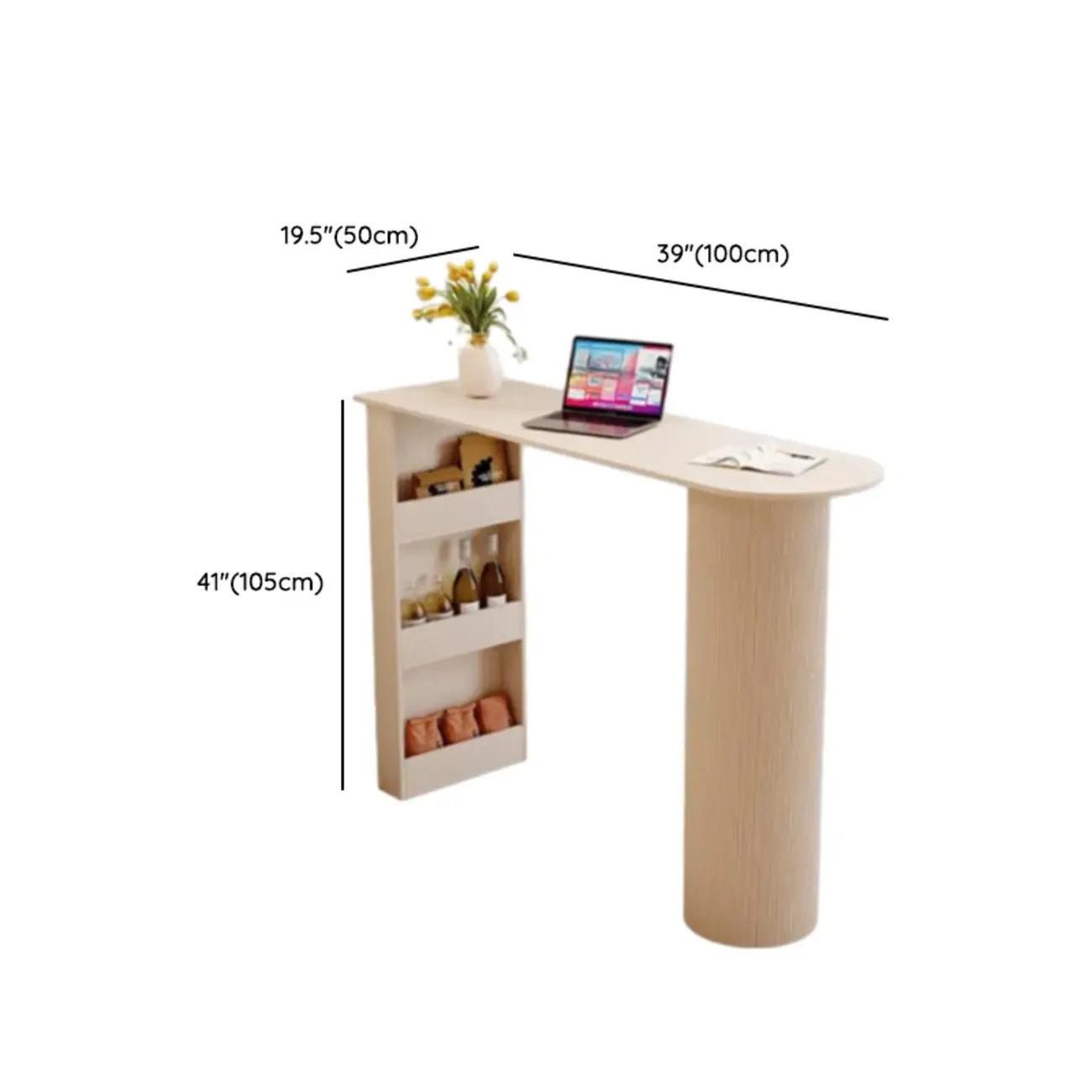 Modern Free Form White Stone Metal 3-Tier Shelf Bar Tables #size | homeyfad