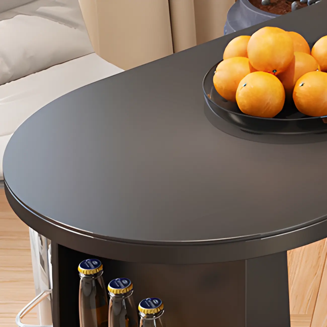 Modern Black Wood Convertible Space-Saving Storage Bar Tables Image - 14 | homeyfad