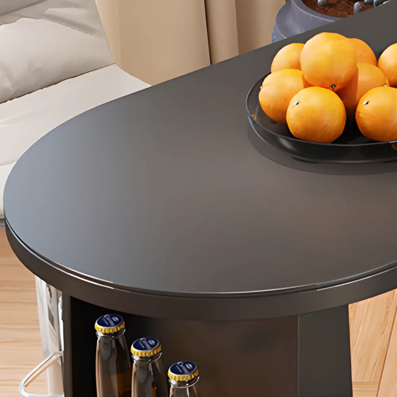 Modern Black Wood Convertible Space-Saving Storage Bar Tables Image - 14