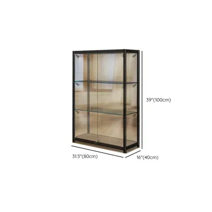 Modern Black Clear Glass LED Adjustable Display Cabinet #size