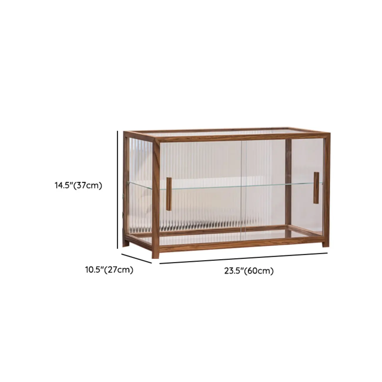Wooden 2-tier Modern Glass Display Cabinet for Home Image - 9 | homeyfad