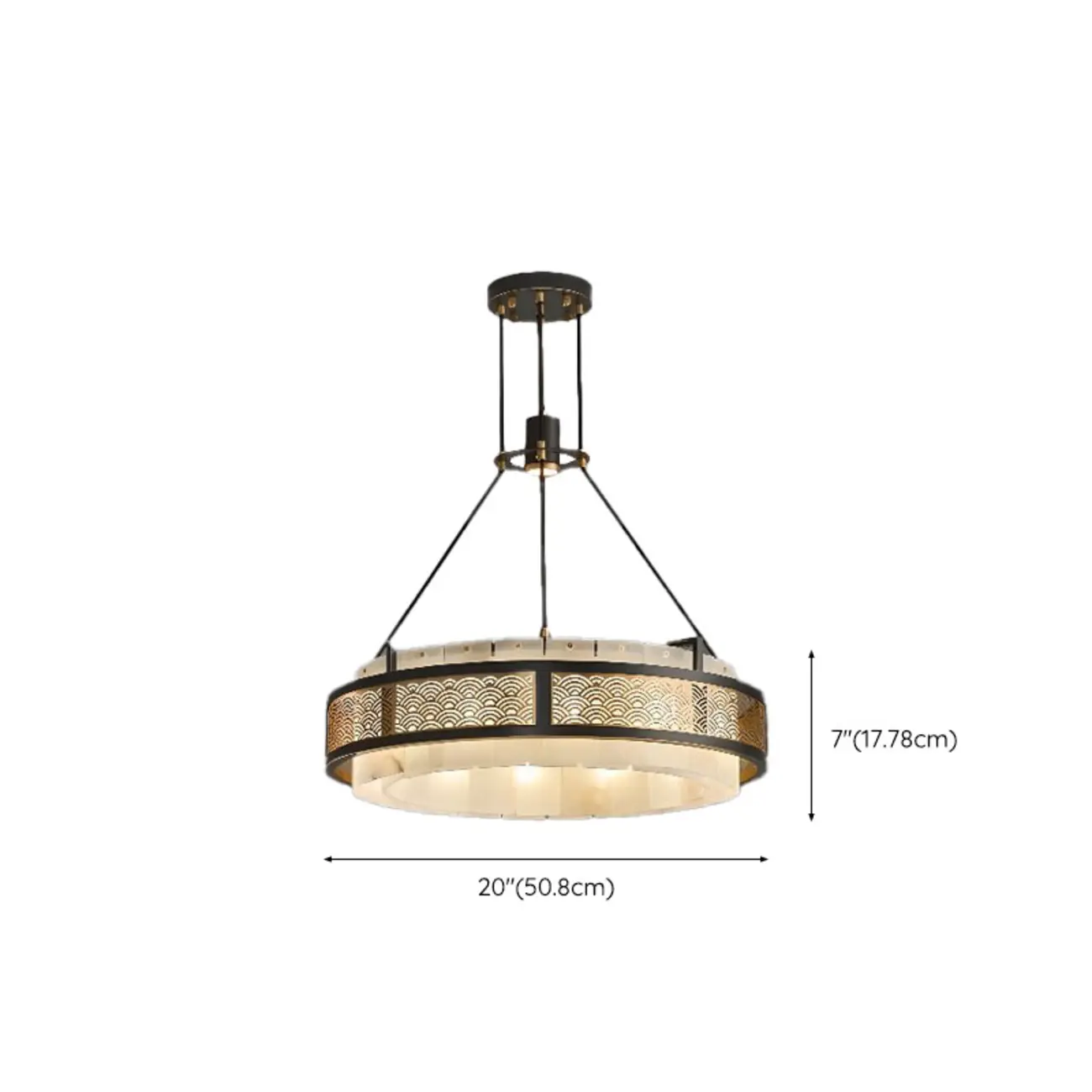 Black Round Metal Crystal Modern Chandelier Light #size | homeyfad