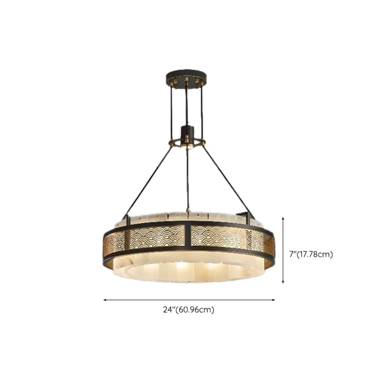 Black Round Metal Crystal Modern Chandelier Light Image - 12 | homeyfad