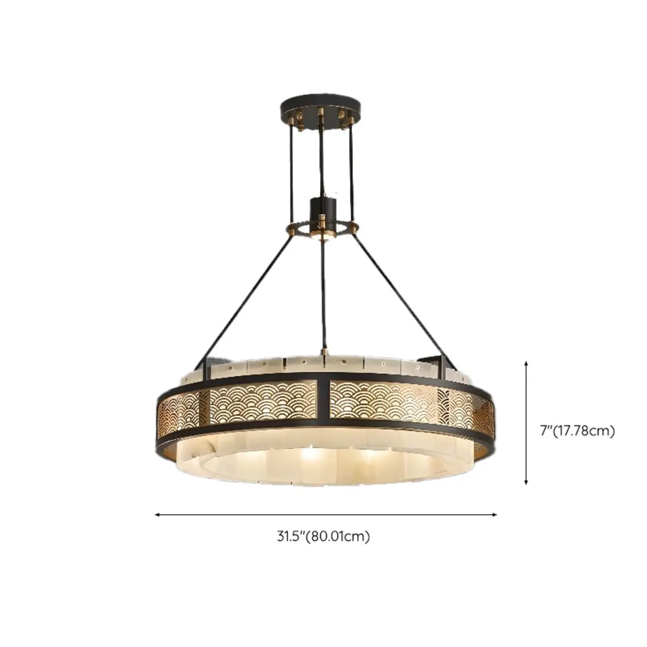 Black Round Metal Crystal Modern Chandelier Light Image - 13 | homeyfad