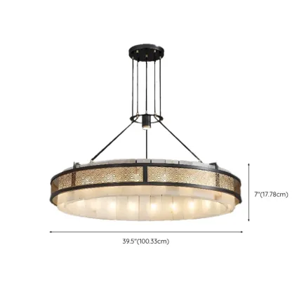 Black Round Metal Crystal Modern Chandelier Light Image - 14