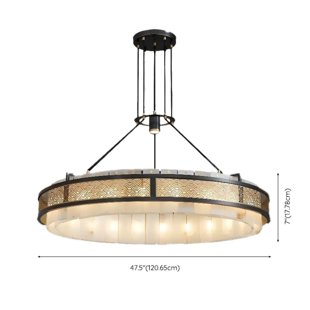 Black Round Metal Crystal Modern Chandelier Light Image - 15