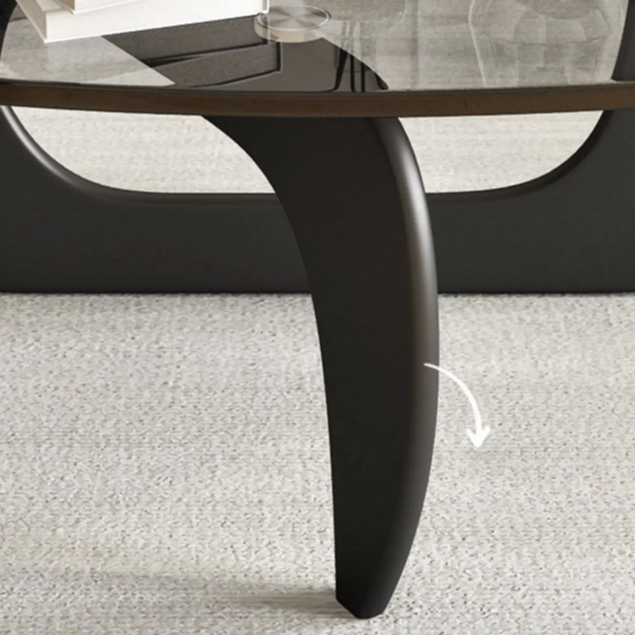 Nordic Free Form Glass Top Coffee Table in Abstract Base Image - 8 | homeyfad