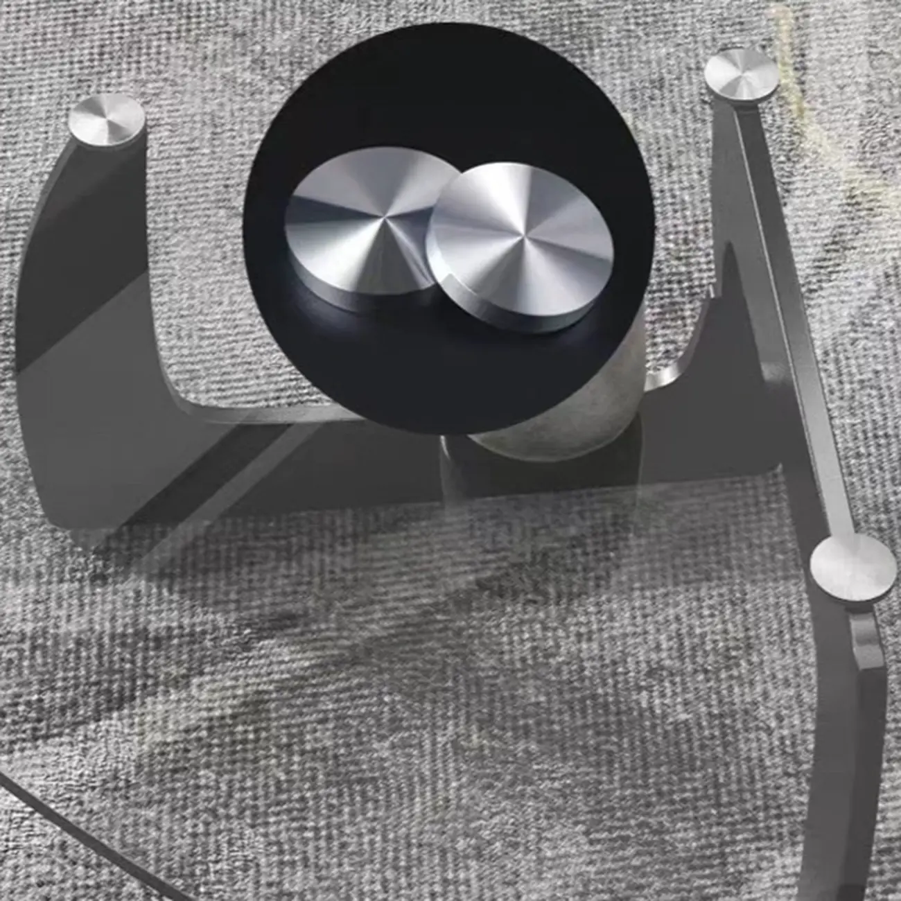 Nordic Free Form Glass Top Coffee Table in Abstract Base Image - 10 | homeyfad