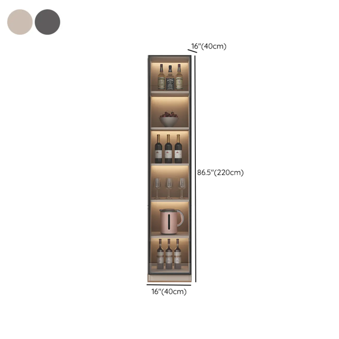 Freestanding Modern Tall Wood Open Storage Wine Cabinet #size | homeyfad