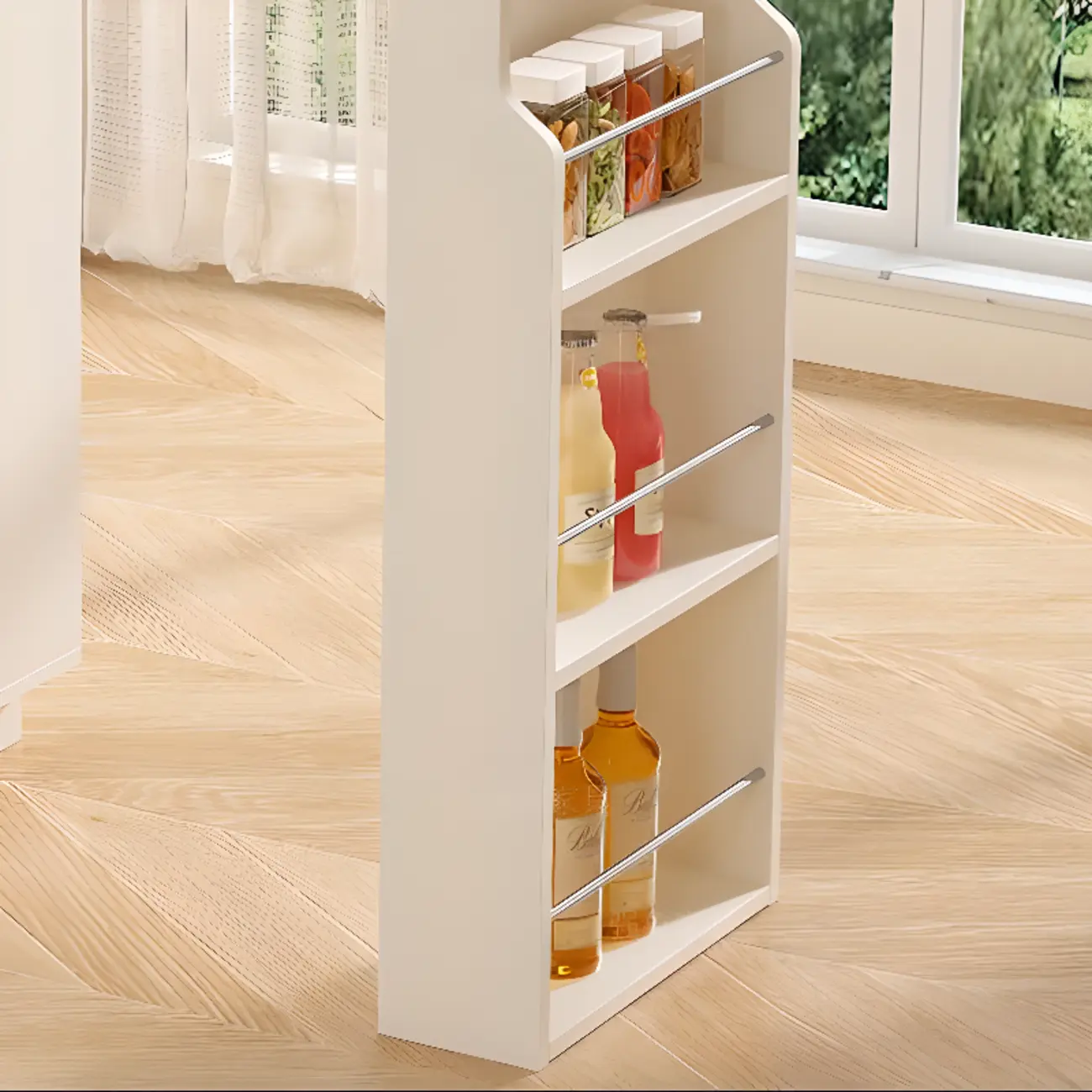 Modern Free Form White Slate Wood Storage Bar Tables Image - 5 | homeyfad