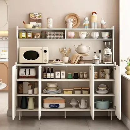 Modish Cream Wood Narrow Sideboard Image - 2