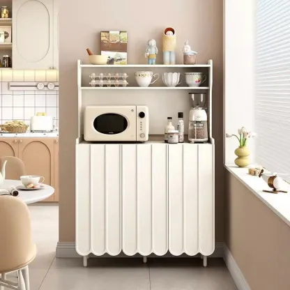 Modish Cream Wood Narrow Sideboard Image - 5