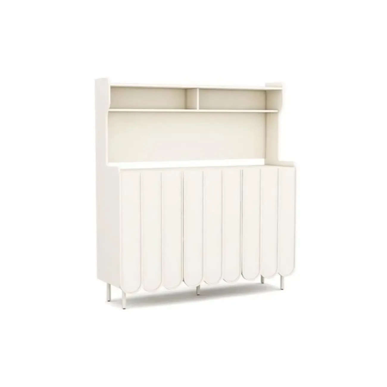 Modish Cream Wood Narrow Sideboard Image - 13