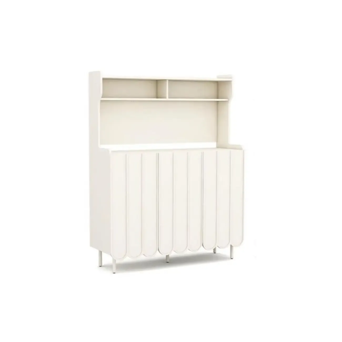 Modish Cream Wood Narrow Sideboard Image - 14