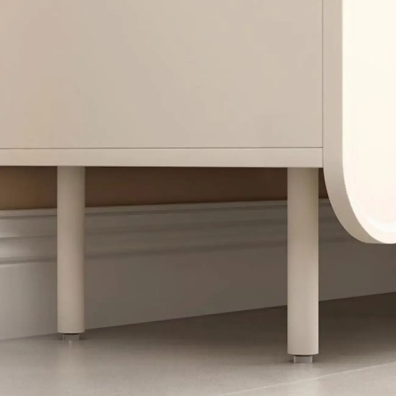 Modish Cream Wood Narrow Sideboard Image - 4