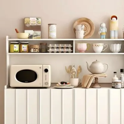 Modish Cream Wood Narrow Sideboard Image - 11