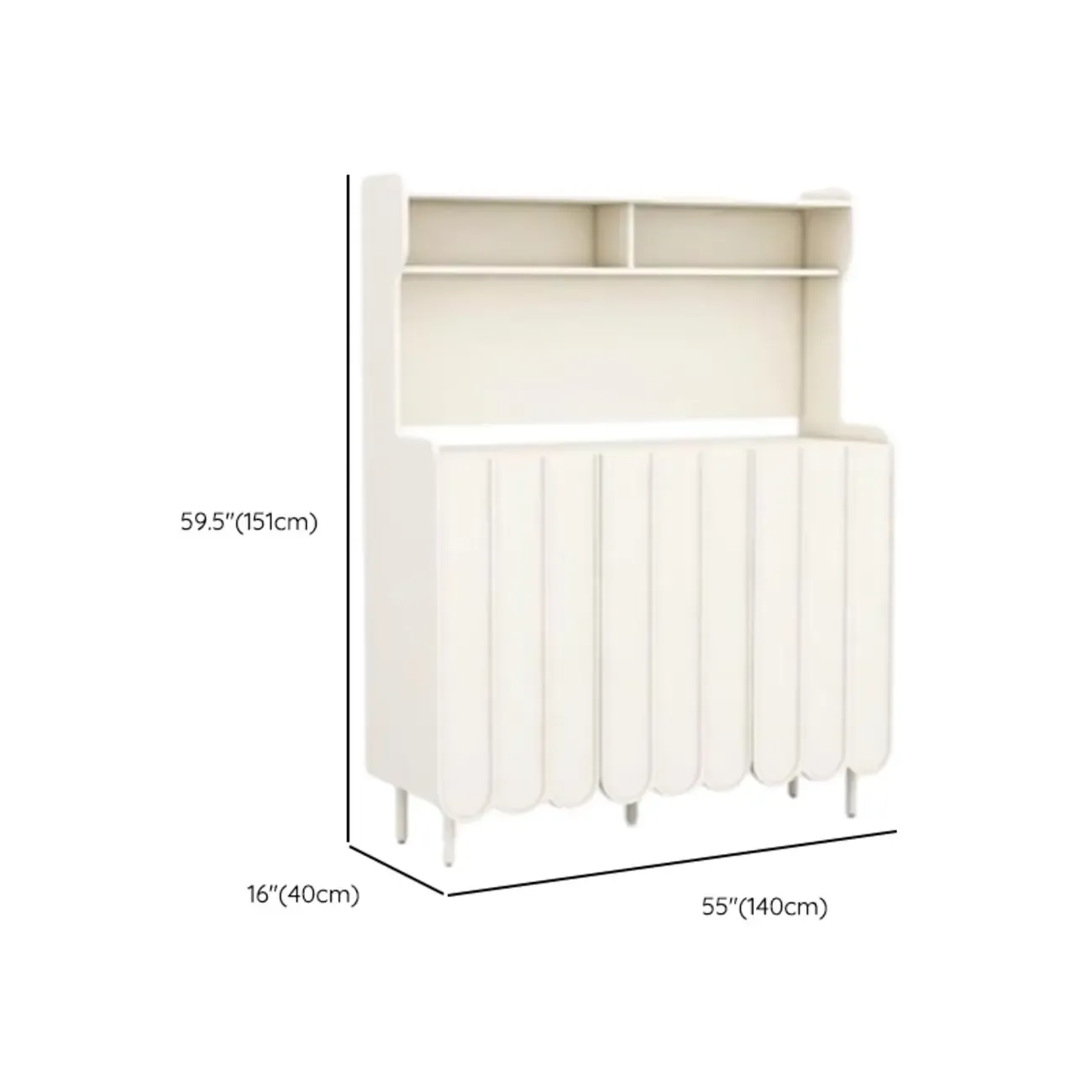 Modish Cream Wood Narrow Sideboard Image - 18