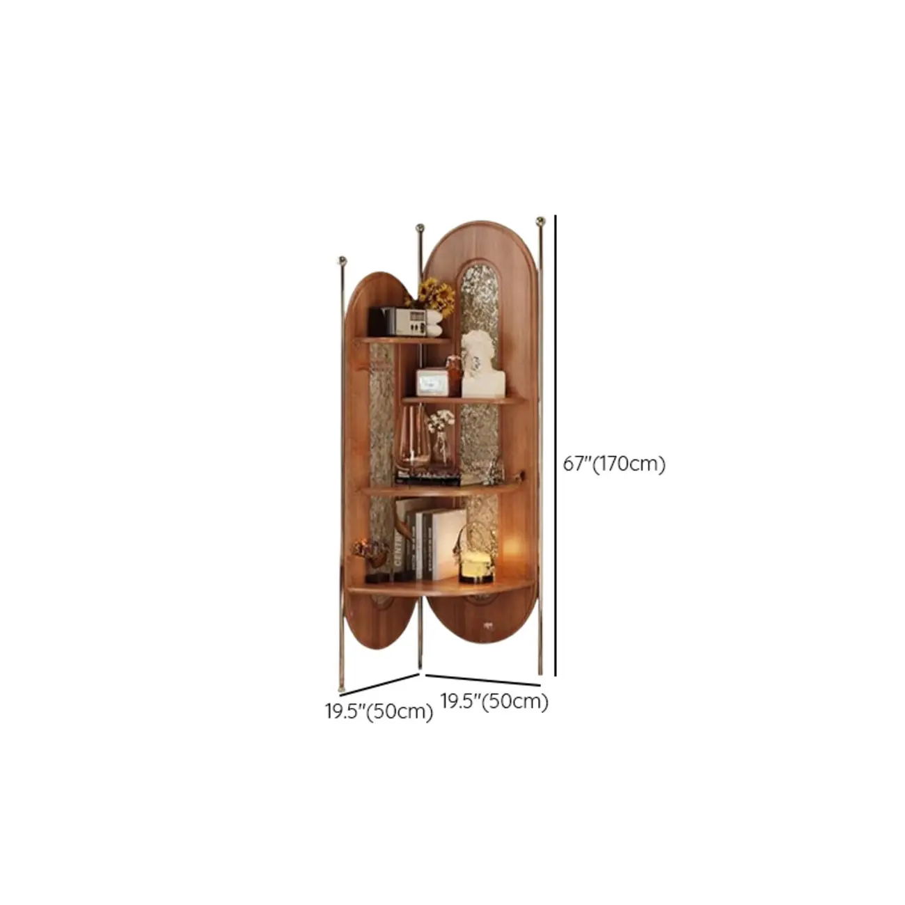 Vintage Brown Silver Corner Decorative Display Bedroom Cabinet #size | homeyfad