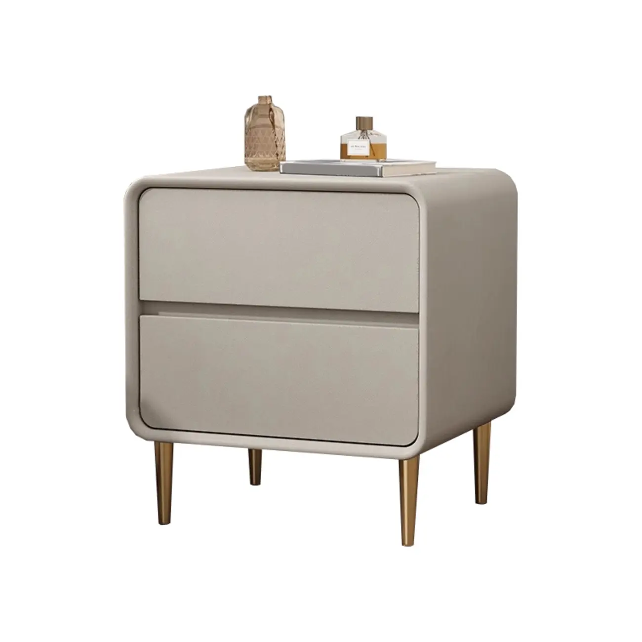 Modern White Bedside Table with Storage Drawers | homeyfad