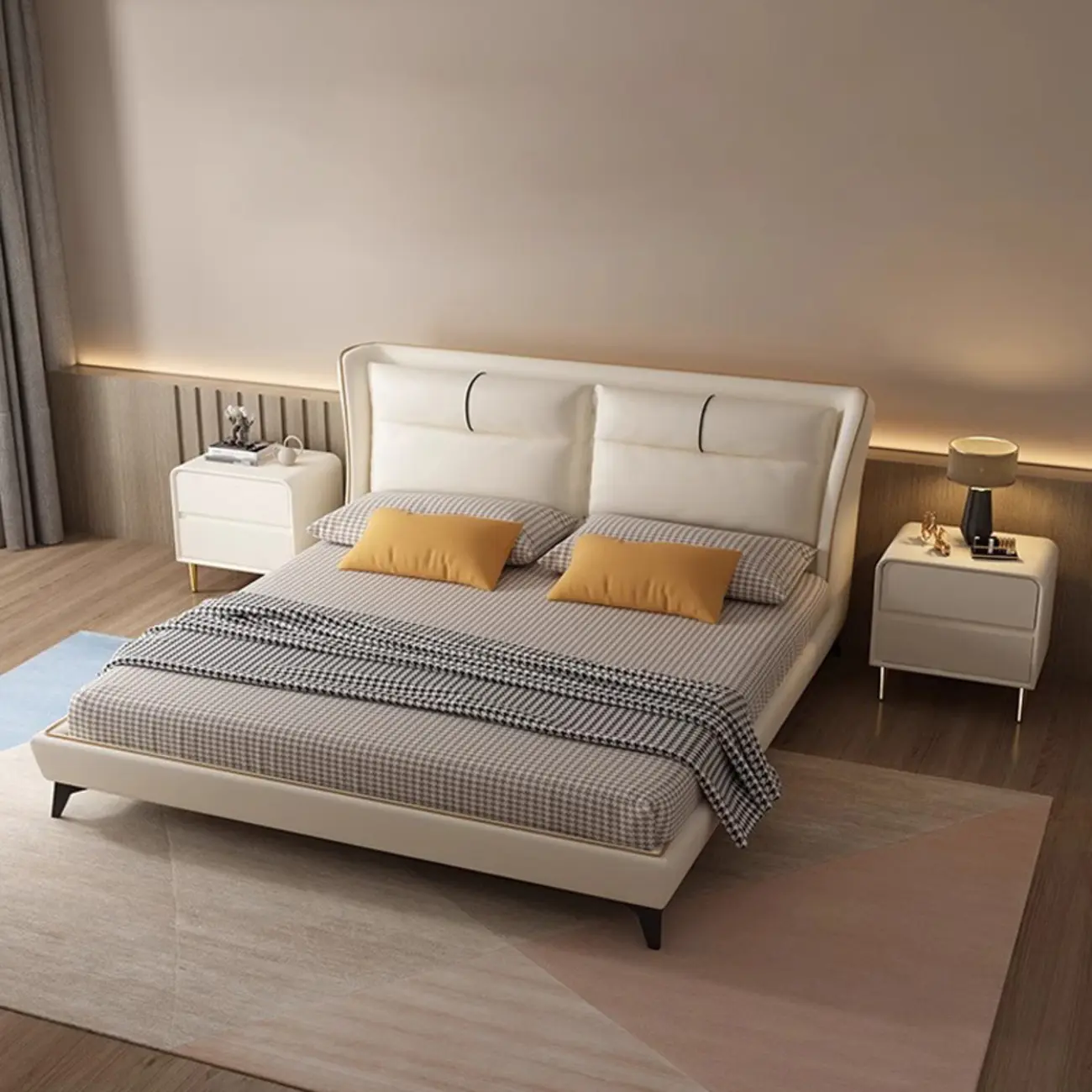 Modern White Bedside Table with Storage Drawers | homeyfad