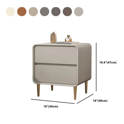 Modern White Bedside Table with Storage Drawers