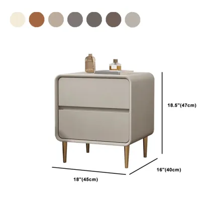 Modern White Bedside Table with Storage Drawers