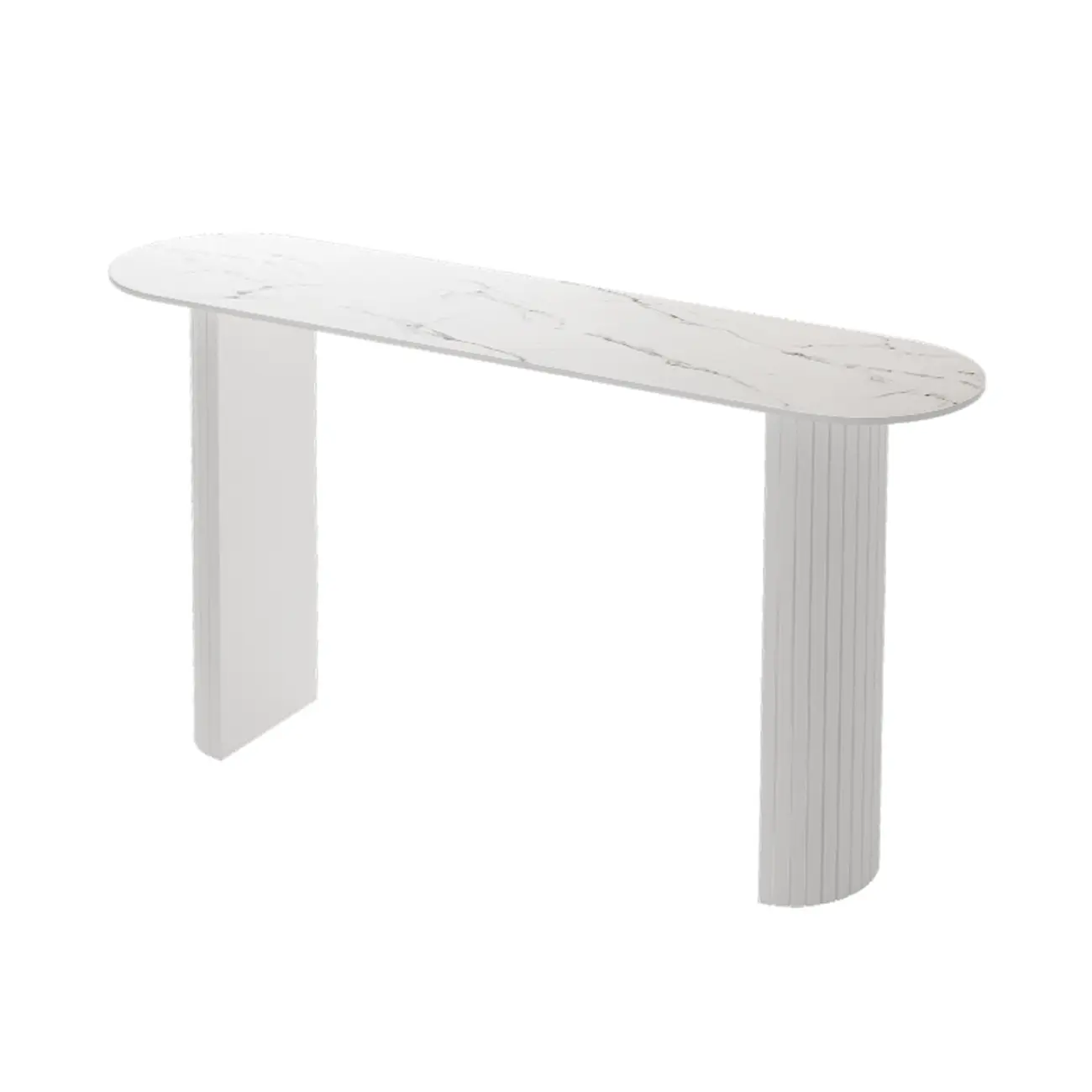 Scandinavian Oblong Black Stone Ribbed Steel Bar Tables Image - 7 | homeyfad